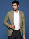 Men Green Slim Fit Single Breasted Blazer-LBR-4500A-Green