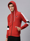 Men Hooded Solid Multi Sweatshirt-LBR1507-Red