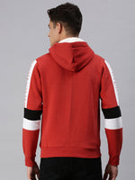 Men Hooded Solid Multi Sweatshirt-LBR1507-Red