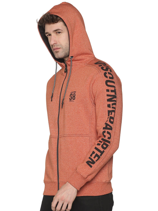 Men Printed Rust Sweatshirt-LBR1508-Rust