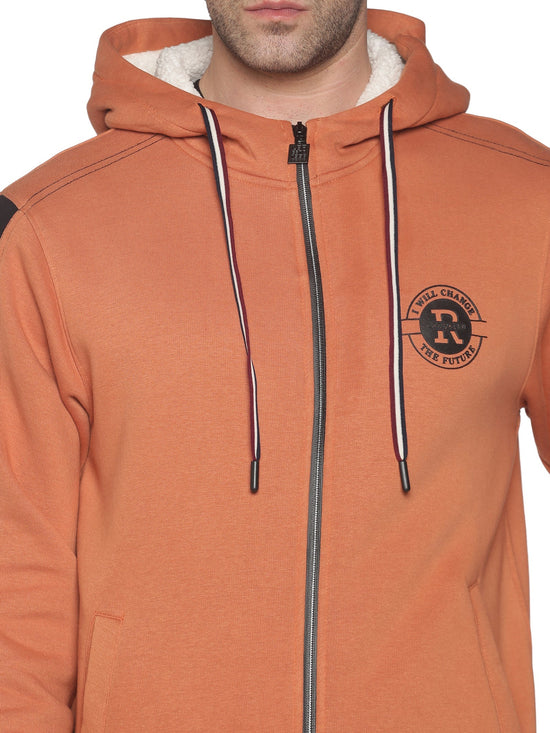 Men Solid Rust Sweatshirt-LBR1516-Rust