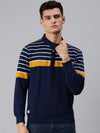 Men Colourblocked Multi Sweatshirt-LBR1555-Yellownavy