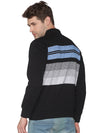 Men Striped Black Sweatshirt-LBR1556-Blackblue