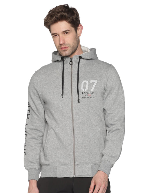 Men Printed Grey Sweatshirt-LBR1561-Grey