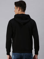 Men Hooded Solid Black Sweatshirt-LBR1570-Black