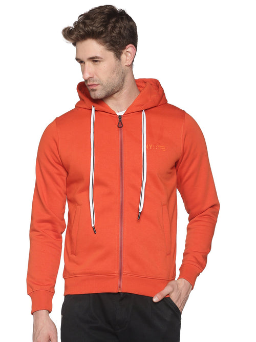 Men Solid Orange Sweatshirt-LBR1570-Orange