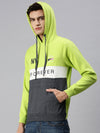 Men Hooded Graphic Print Green Sweatshirt-LBR1943-Greengrey