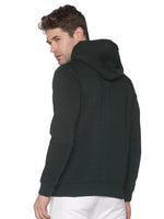 Men Solid Green Sweatshirt-LBR1995-Darkgreen