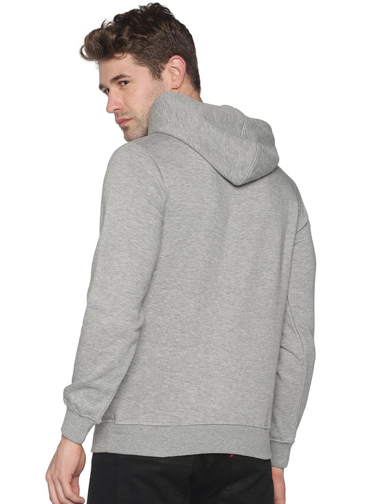 Men Solid Grey Sweatshirt-LBR1995-Grey