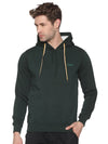 Men Solid Green Sweatshirt-LBR1996-Darkgreen