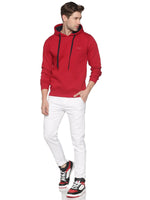 Men Solid Red Sweatshirt-LBR1996-Red