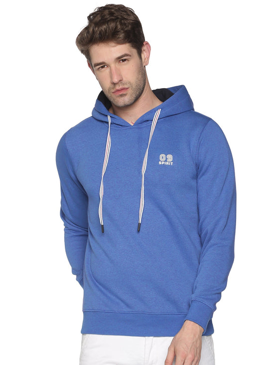 Men Solid Blue Sweatshirt-LBR1997-Royalblue