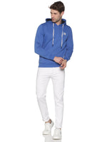 Men Solid Blue Sweatshirt-LBR1997-Royalblue