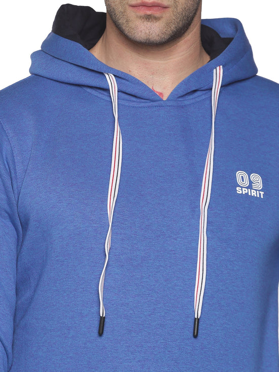 Men Solid Blue Sweatshirt-LBR1997-Royalblue