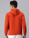 Men Hooded Solid Orange Sweatshirt-LBR1998-Orange