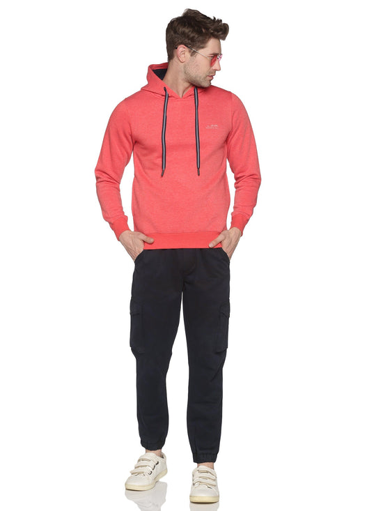 Men Solid Pink Sweatshirt-LBR1998-Pink