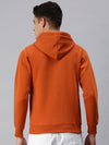 Men Hooded Solid Orange Sweatshirt-LBR1998-Tan