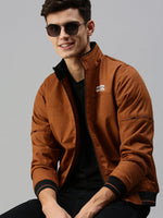 Men Solid Brown Jacket-LBR215-Rust