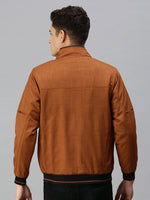 Men Solid Brown Jacket-LBR215-Rust