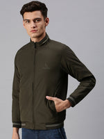 Men Solid Green Sporty Jacket-LBR222-Olive