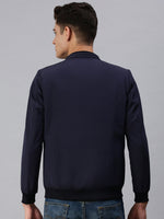 Men Printed Blue Sporty Jacket-LBR227-Navy