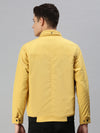 Men Printed Yellow Sporty Jacket-LBR237-Mustard