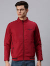 Men Solid Maroon Sporty Jacket-LBR240-Maroon