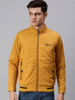 Men Solid Yellow Sporty Jacket-LBR240-Mustard