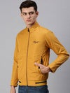 Men Solid Yellow Sporty Jacket-LBR240-Mustard