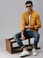 Men Solid Yellow Sporty Jacket-LBR240-Mustard