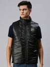 Men Solid Black Padded Jacket-LBR424-Black