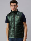 Men Solid Green Padded Jacket-LBR424-Green