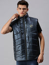 Men Solid Blue Padded Jacket-LBR424-Navy