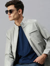 Men Solid Grey Jacket-LBR798-Lightgrey