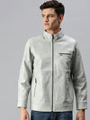 Men Solid Grey Jacket-LBR798-Lightgrey