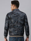 Men Printed Black Open Front Jacket-LBR908-Black