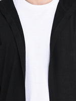 Rigo Black Hooded With Bottom Detailing Cardigan -Full