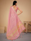 Saree Mall Women's Cotton  Pink Woven Design Designer Saree With Blouse Piece-LINOMA02C