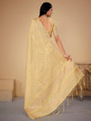 Saree Mall Women's Cotton  Yellow Woven Design Designer Saree With Blouse Piece-LINOMA02D