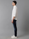 Mens Regular Fit Solid White Casual Linen Shirt-LITE-S