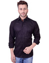 Hangup Men Standard Solid Shirts-SolidC1Black