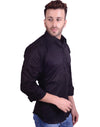 Hangup Men Standard Solid Shirts-SolidC1Black