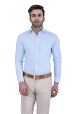 Hangup Men Standard Solid Shirts-SolidC1Blue