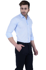 Hangup Men Standard Solid Shirts-SolidL1Blue