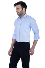 Hangup Men Standard Solid Shirts-SolidL1Blue