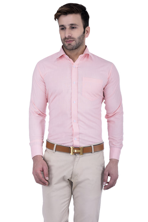 Hangup Men Standard Solid Shirts-SolidL4Pink