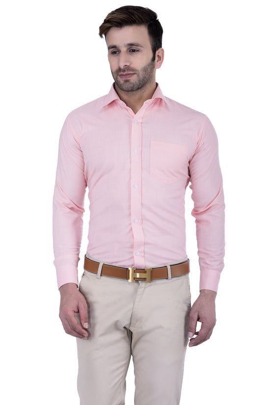 Hangup Men Standard Solid Shirts-SolidL4Pink