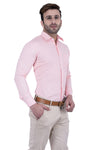 Hangup Men Standard Solid Shirts-SolidL4Pink