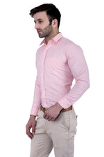 Hangup Men Standard Solid Shirts-SolidL4Pink