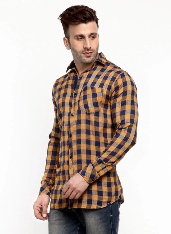 Hangup Men Slim Checkered Shirts-LMShirtSPCasualCheck6002